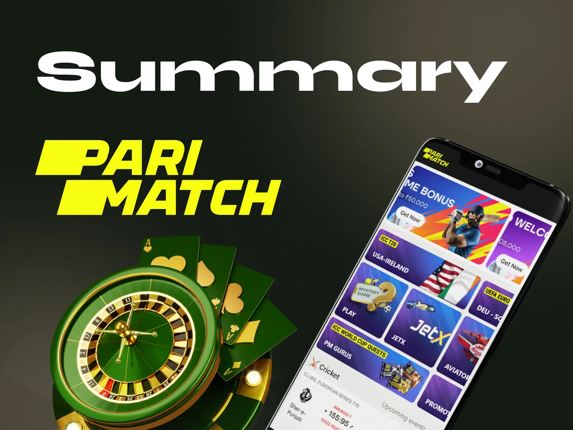 For the convenience of online casino users, Parimatch has a mobile application.