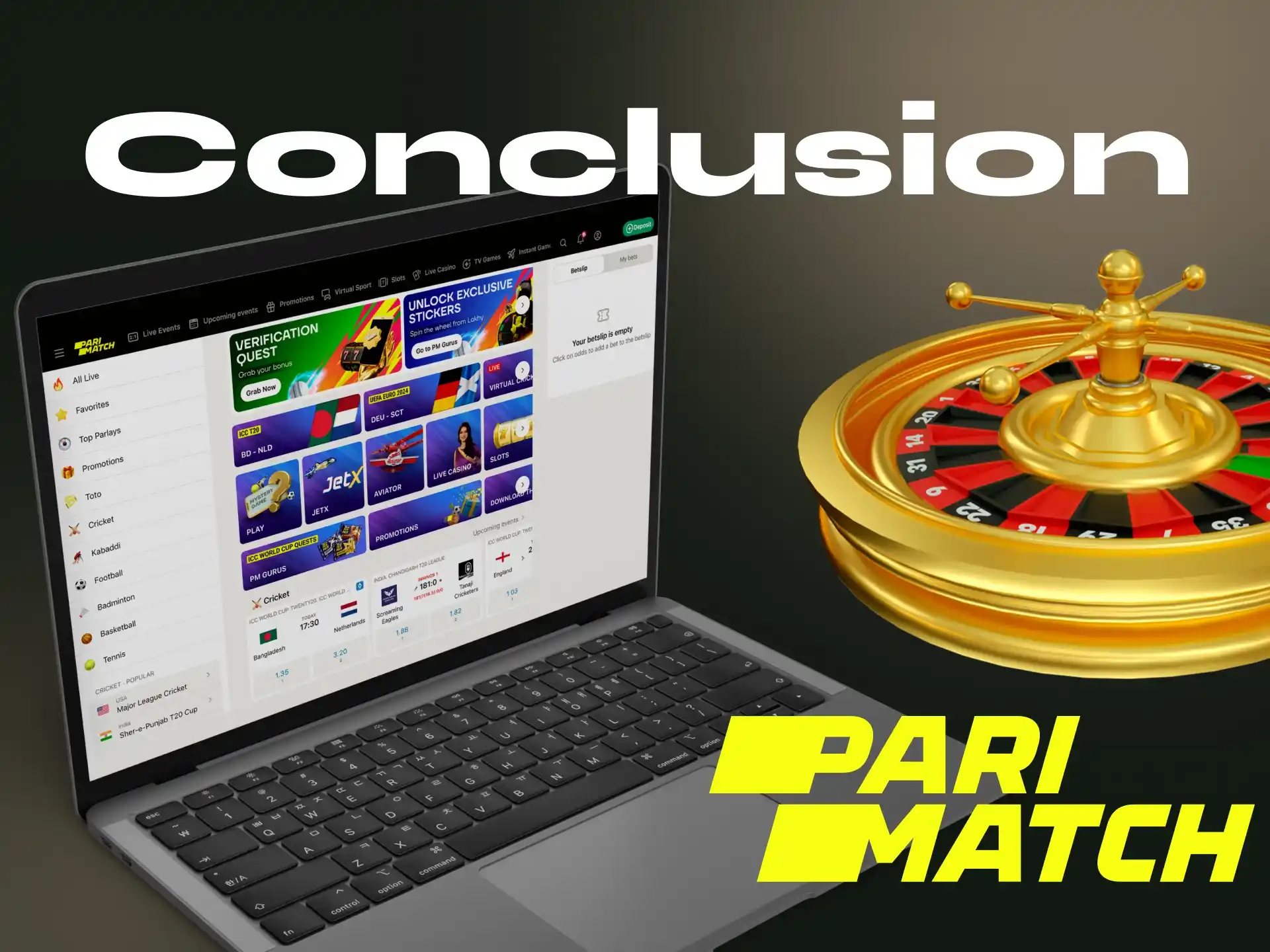 Parimatch stays at the top among bookmakers for many years.