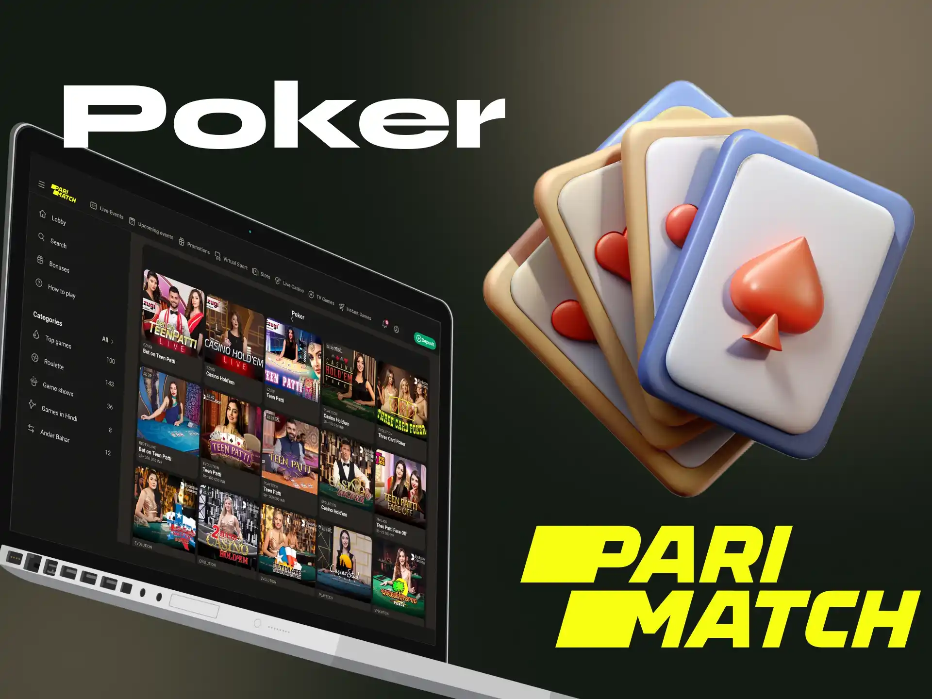 Play poker with Parimatch.