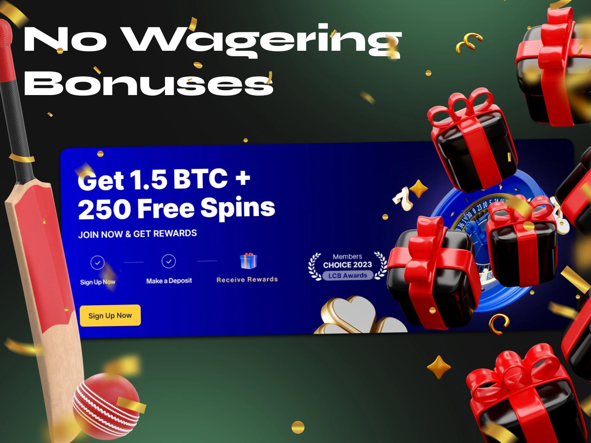 You can make more profit by betting on cricket with cryptocurrency using the no wagering bonus.