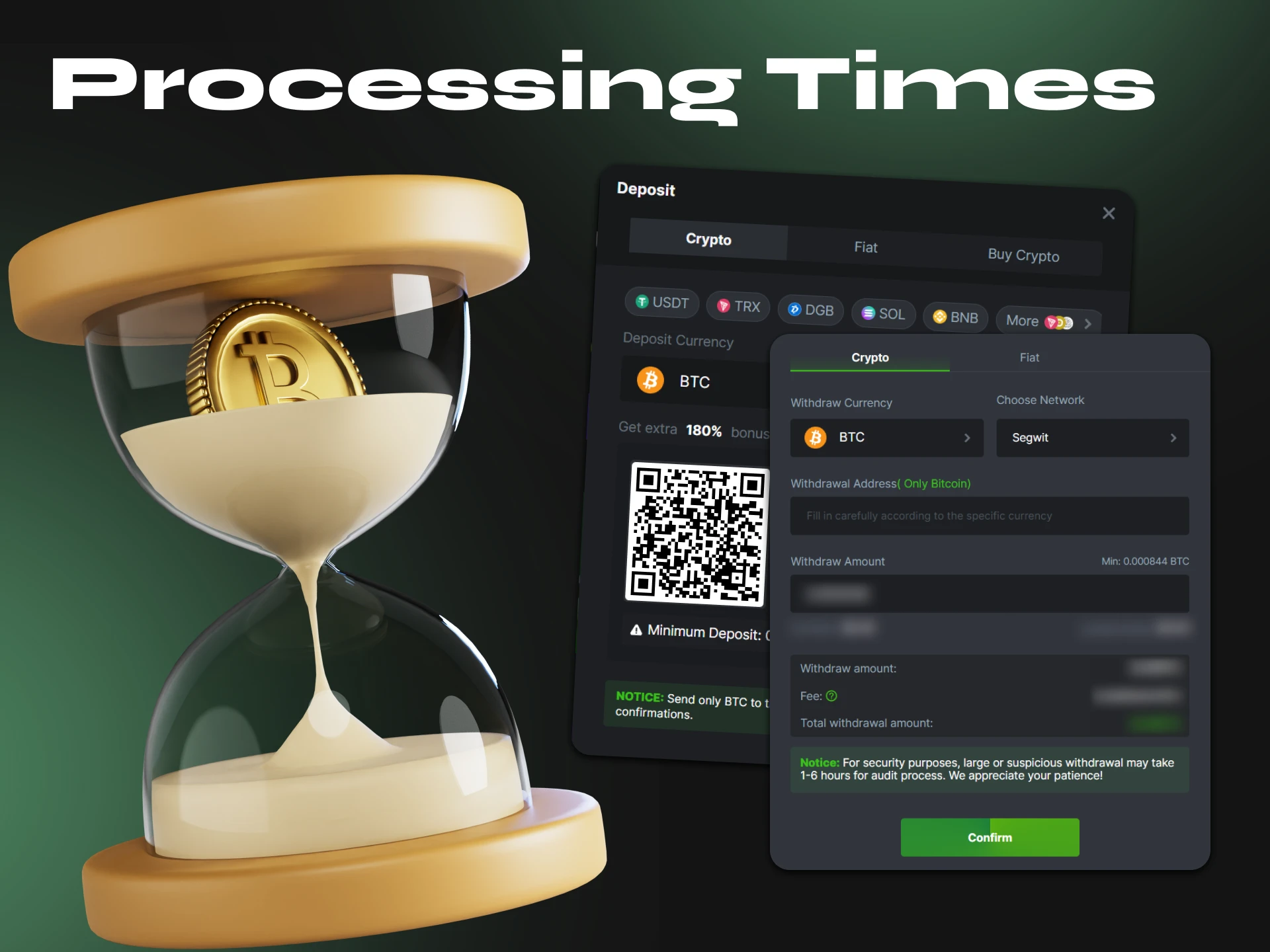 For cricket bets, choose a crypto casino with fast payout speeds.
