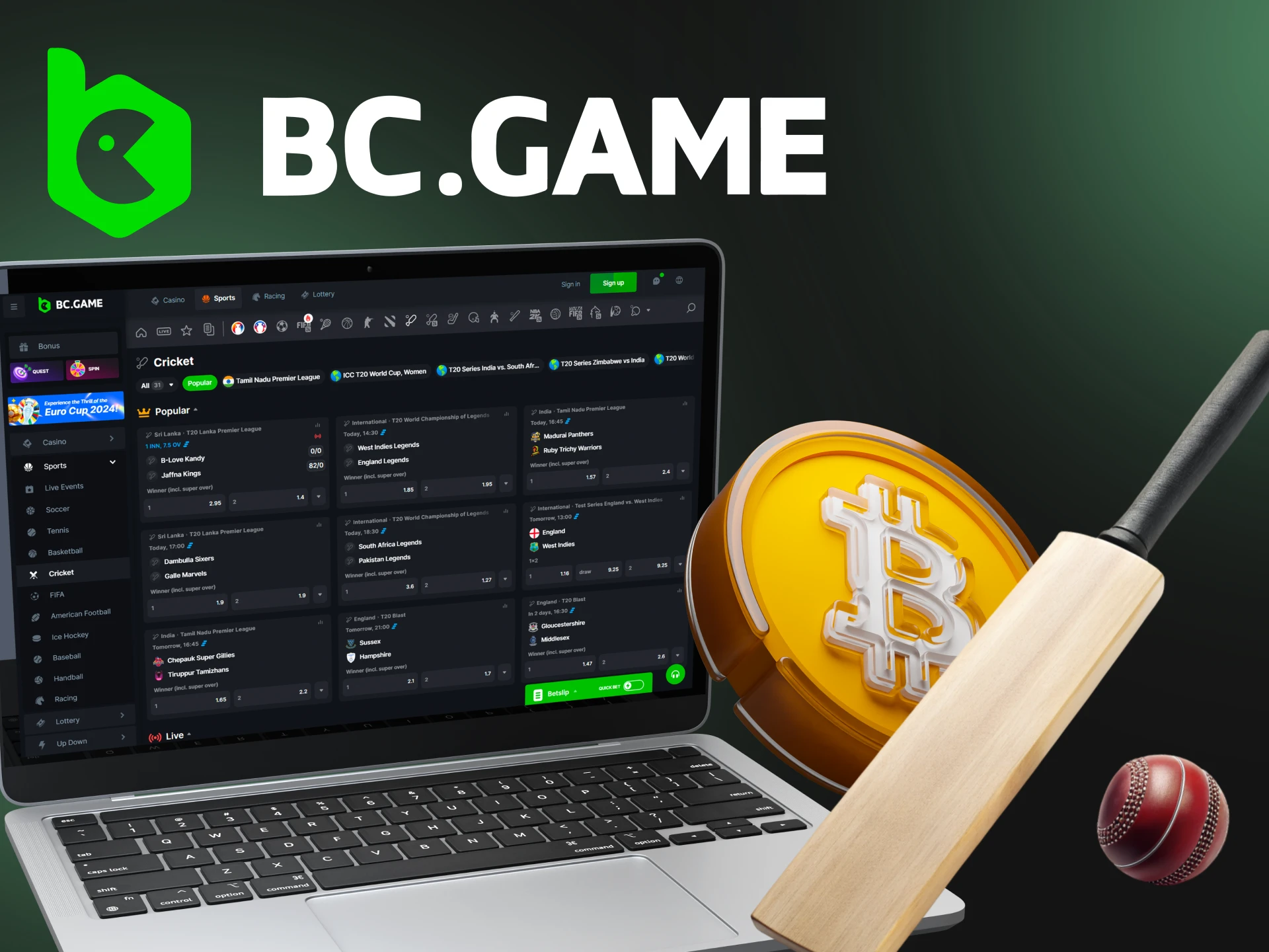BC Game is a good choice for cricket betting using cryptocurrency.