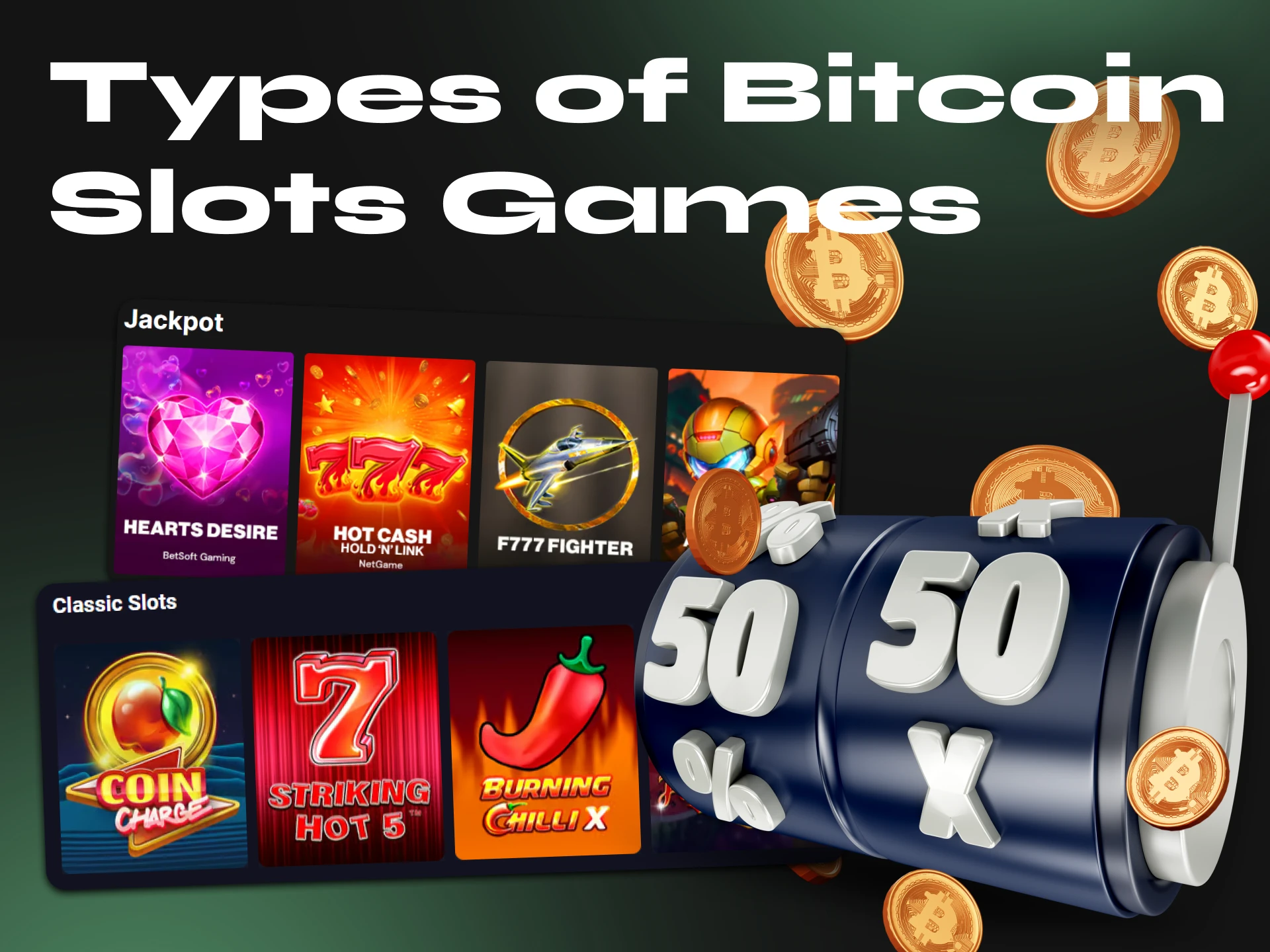 These casinos have many varieties of crypto slots.