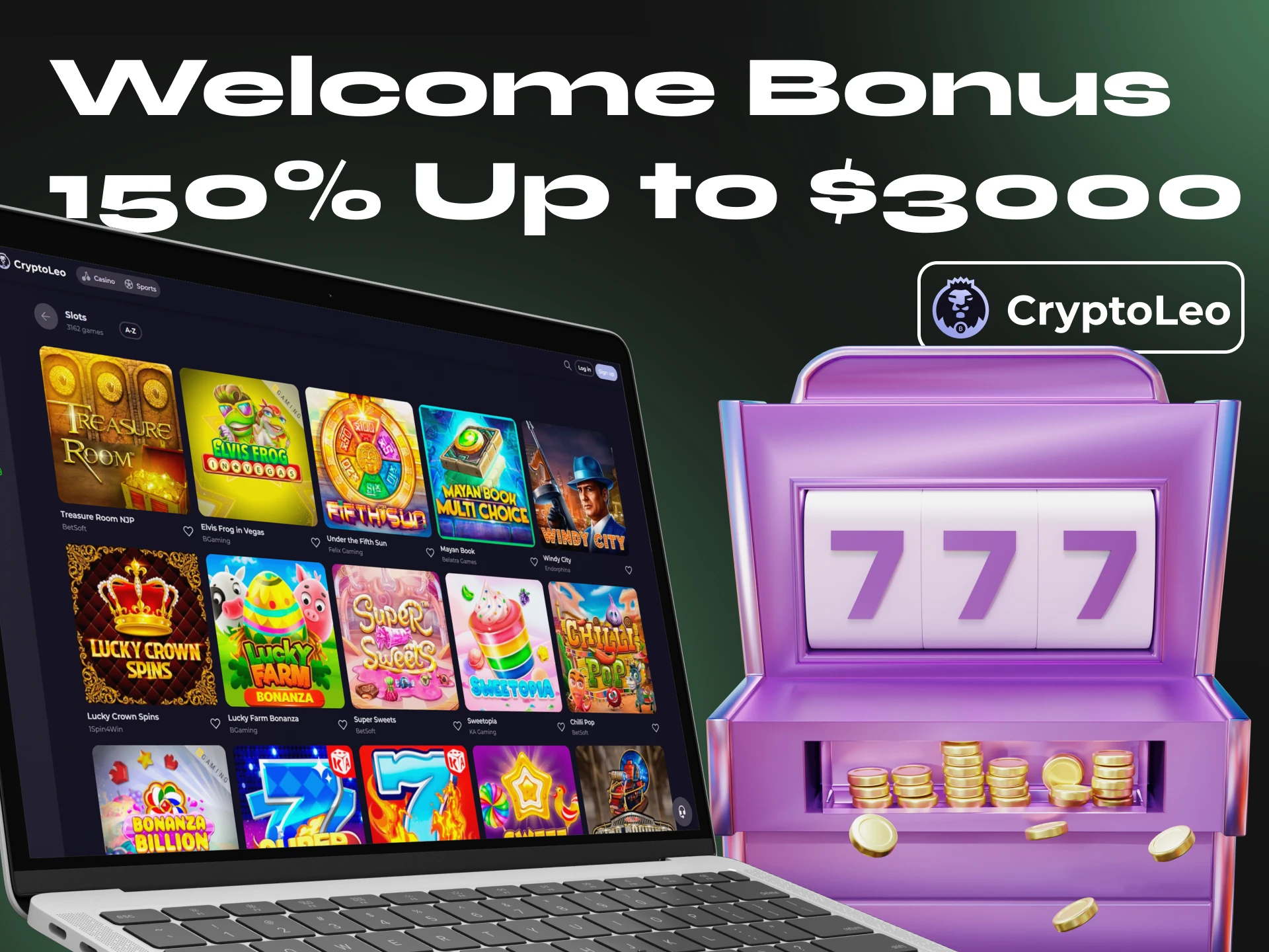 At CryptoLeo you can play the most popular and profitable slots using cryptocurrency.