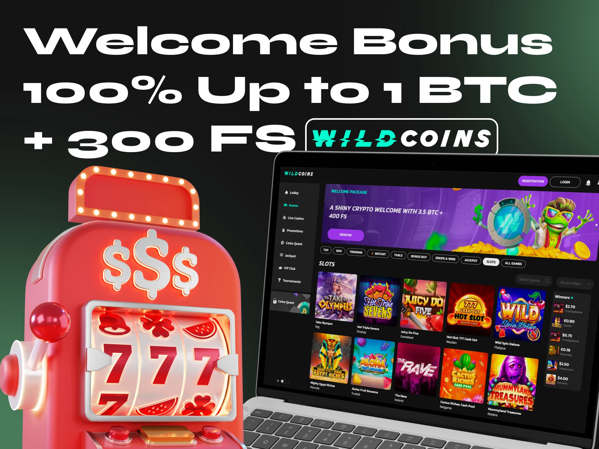 Wildcoins is a good casino for playing crypto slots.