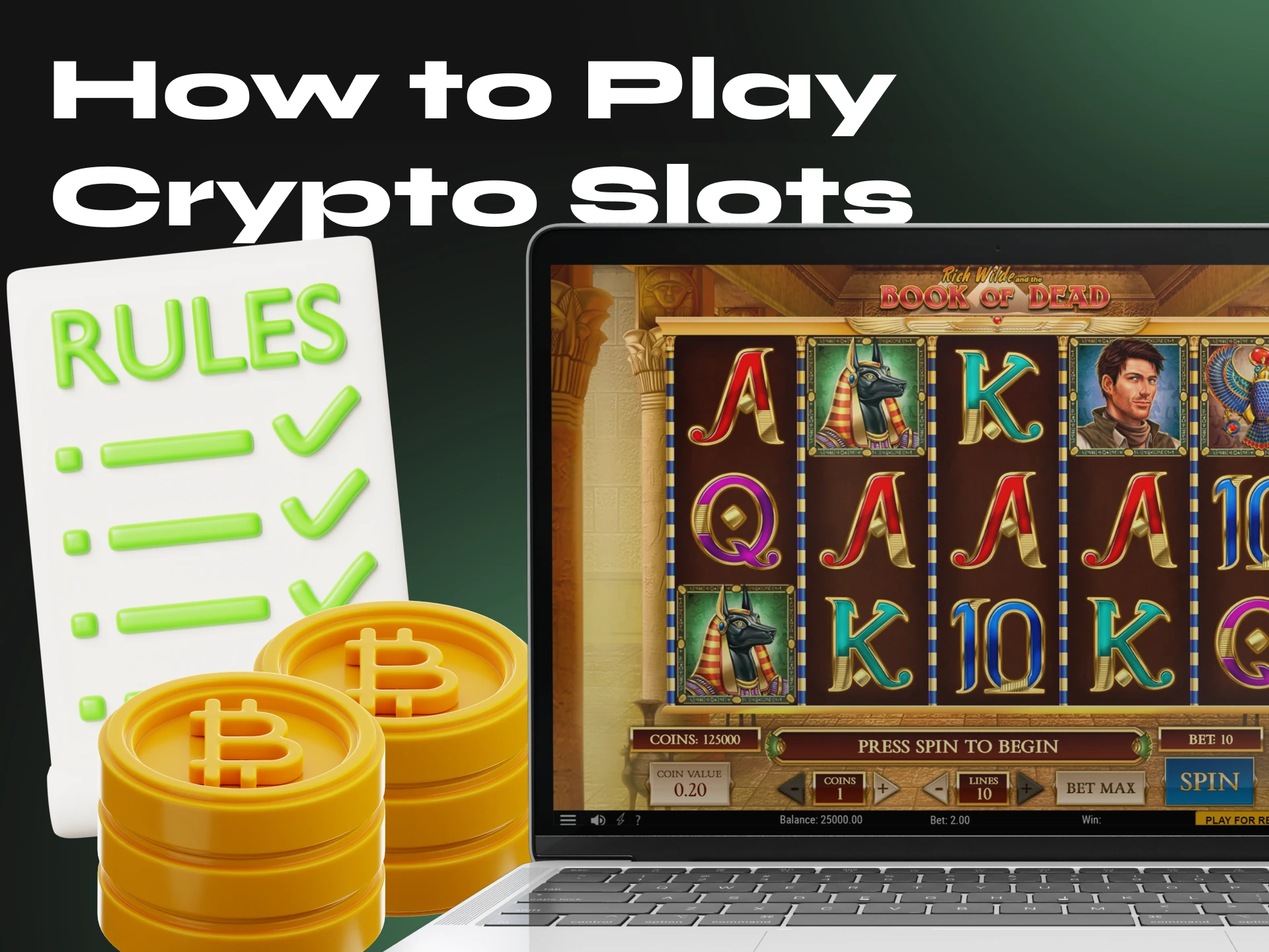 Follow these steps to start playing slots at crypto casinos.