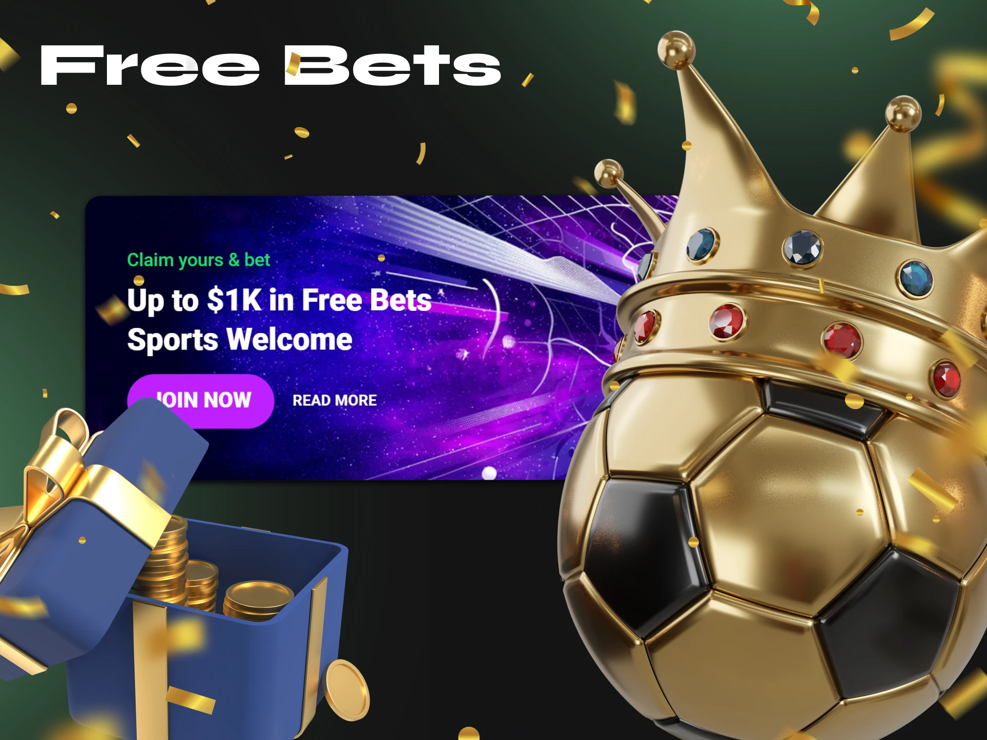 Register at a crypto casino and get free bets on football.