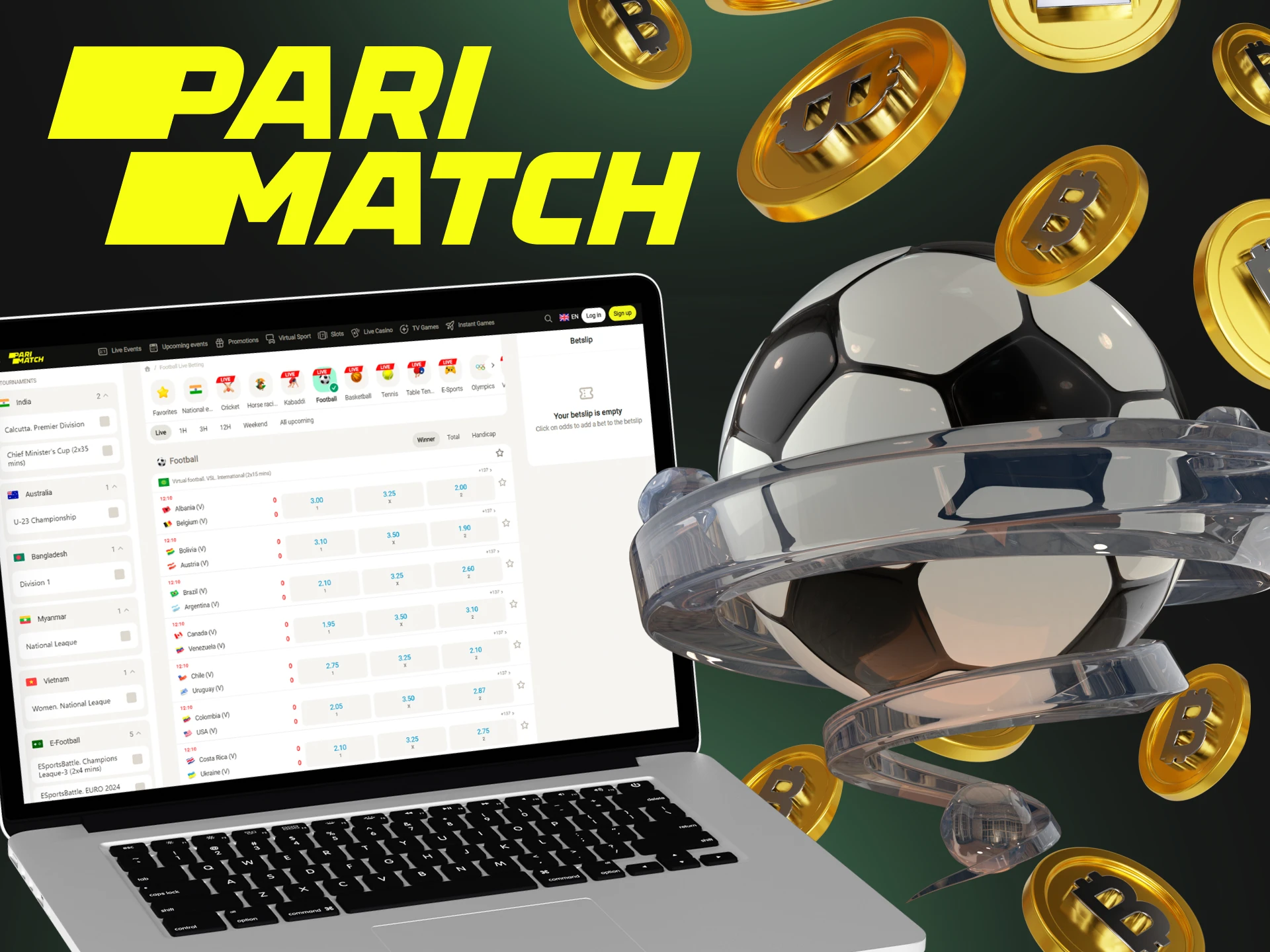 Try betting on football using cryptocurrency at Parimatch.