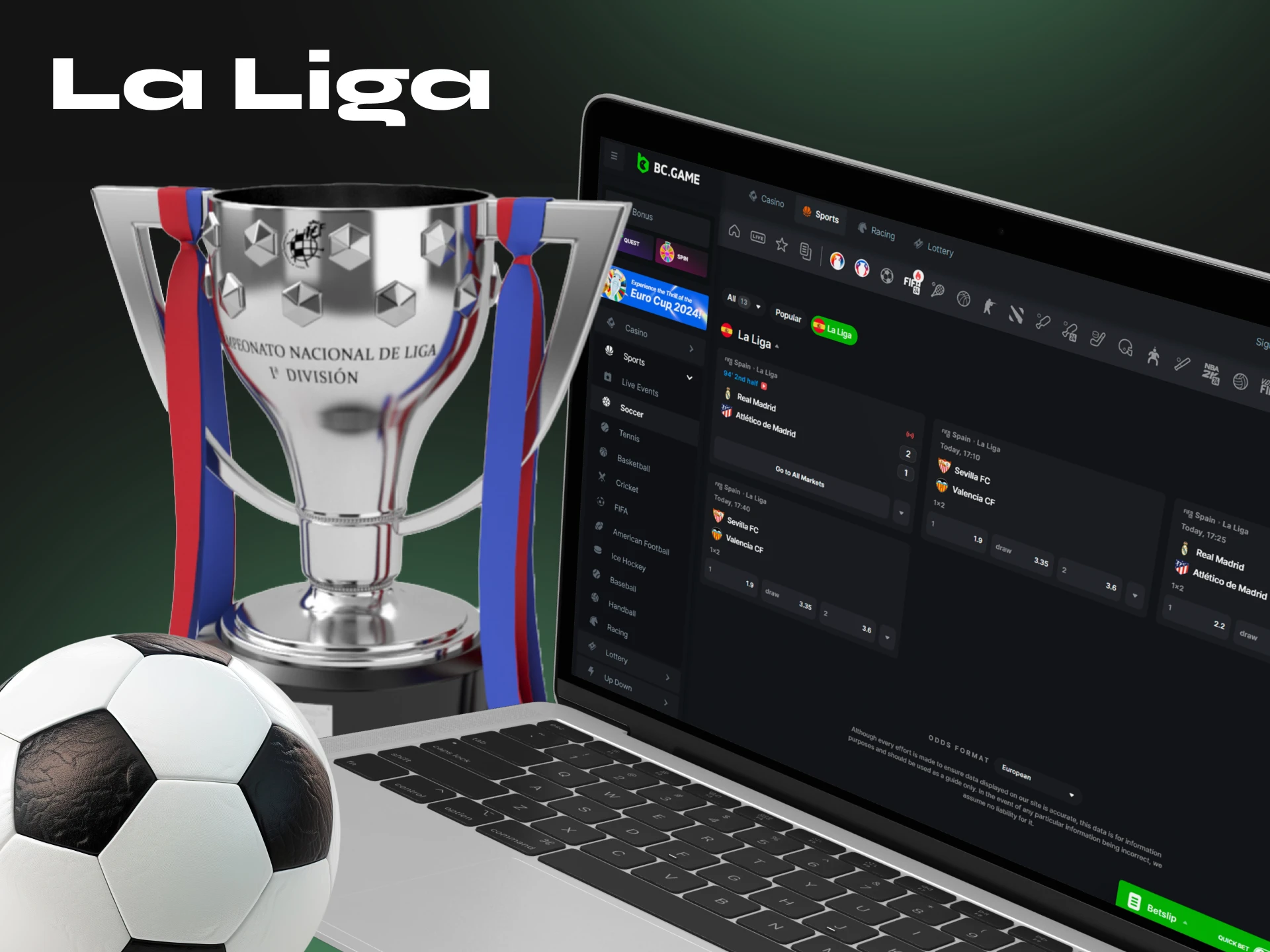 La Liga is the top national football league in Spain and you can bet on it using cryptocurrency.