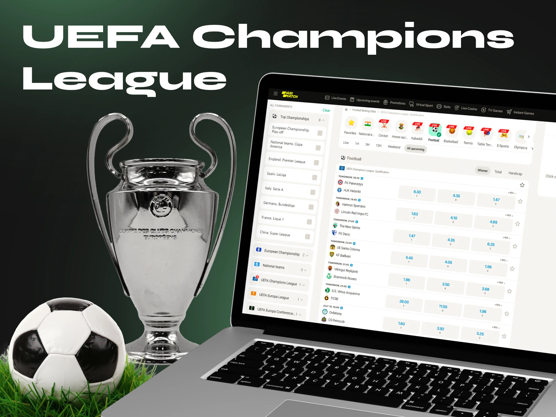 The UEFA Champions League is a football competition that you can bet on using cryptocurrency.