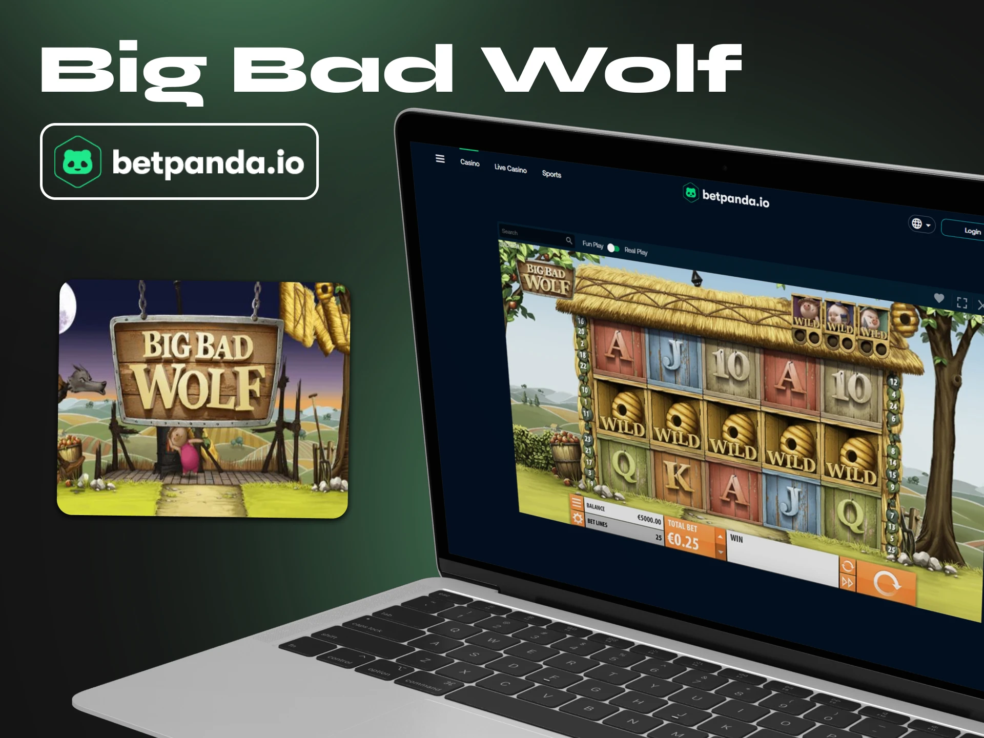 Play the exciting Big Bad Wolf slot with a high RTP.