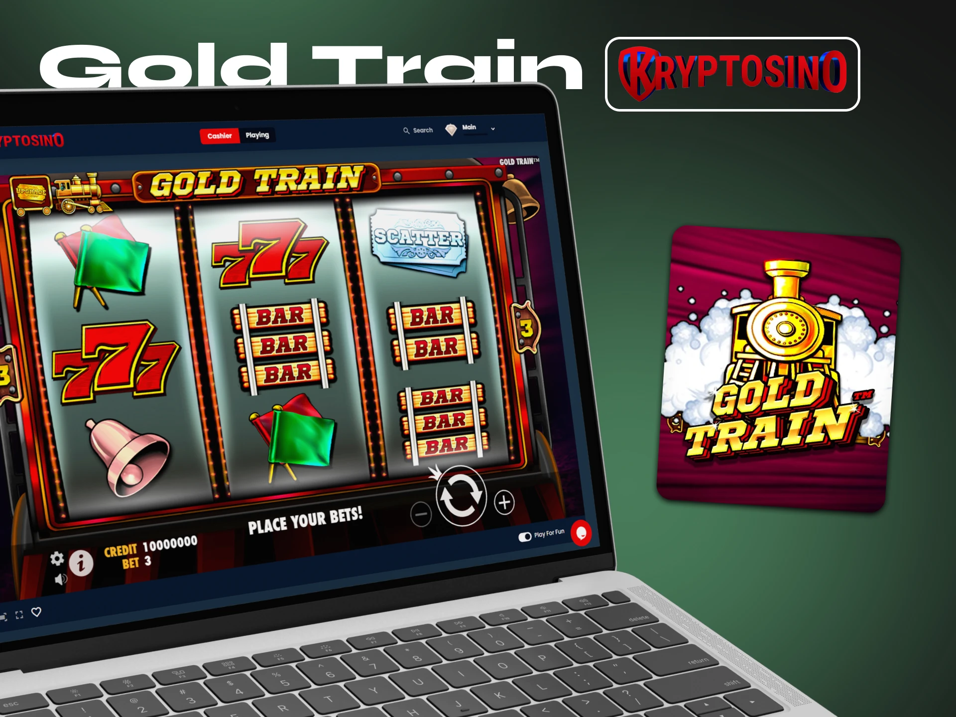 You can play the Gold Train slot with a high RTP on Kryptosino.